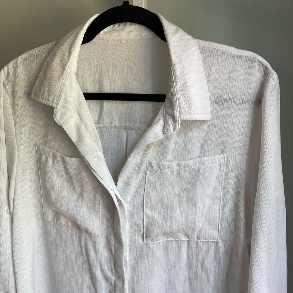 White Lightweight Button Down Tunic - image 2